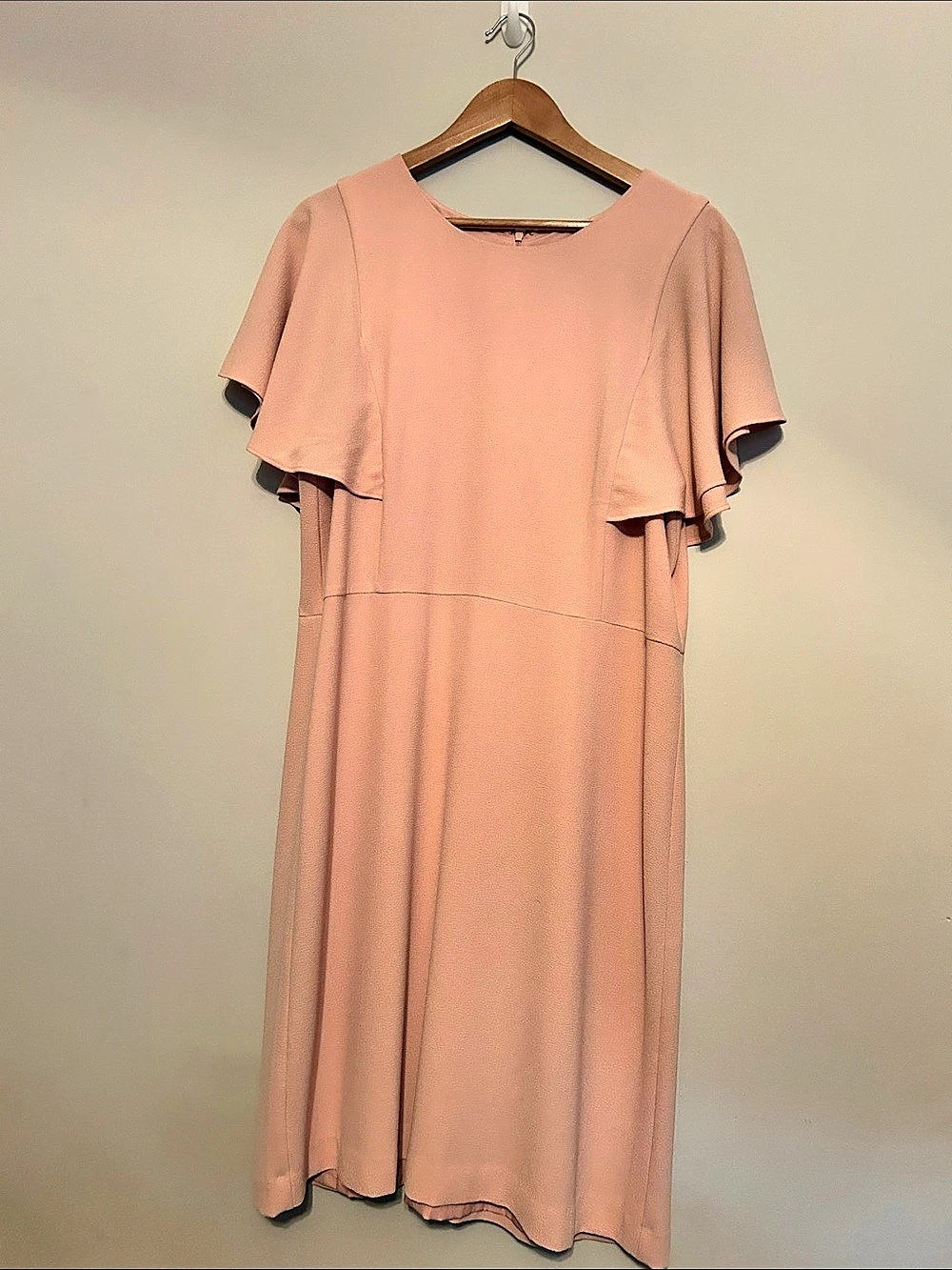 Ann Taylor Factory Flutter Sleeve Midi Dress Pink Size 16